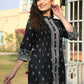Juniper Women's Black Cambric Floral Printed Tunic | Swadesiicart