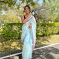 Vamsee Sky Blue Organza Saree - Swadesiicart