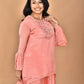 Morchari Women And Hand Embroidery Palazzo Set-Peach - Swadesiicart