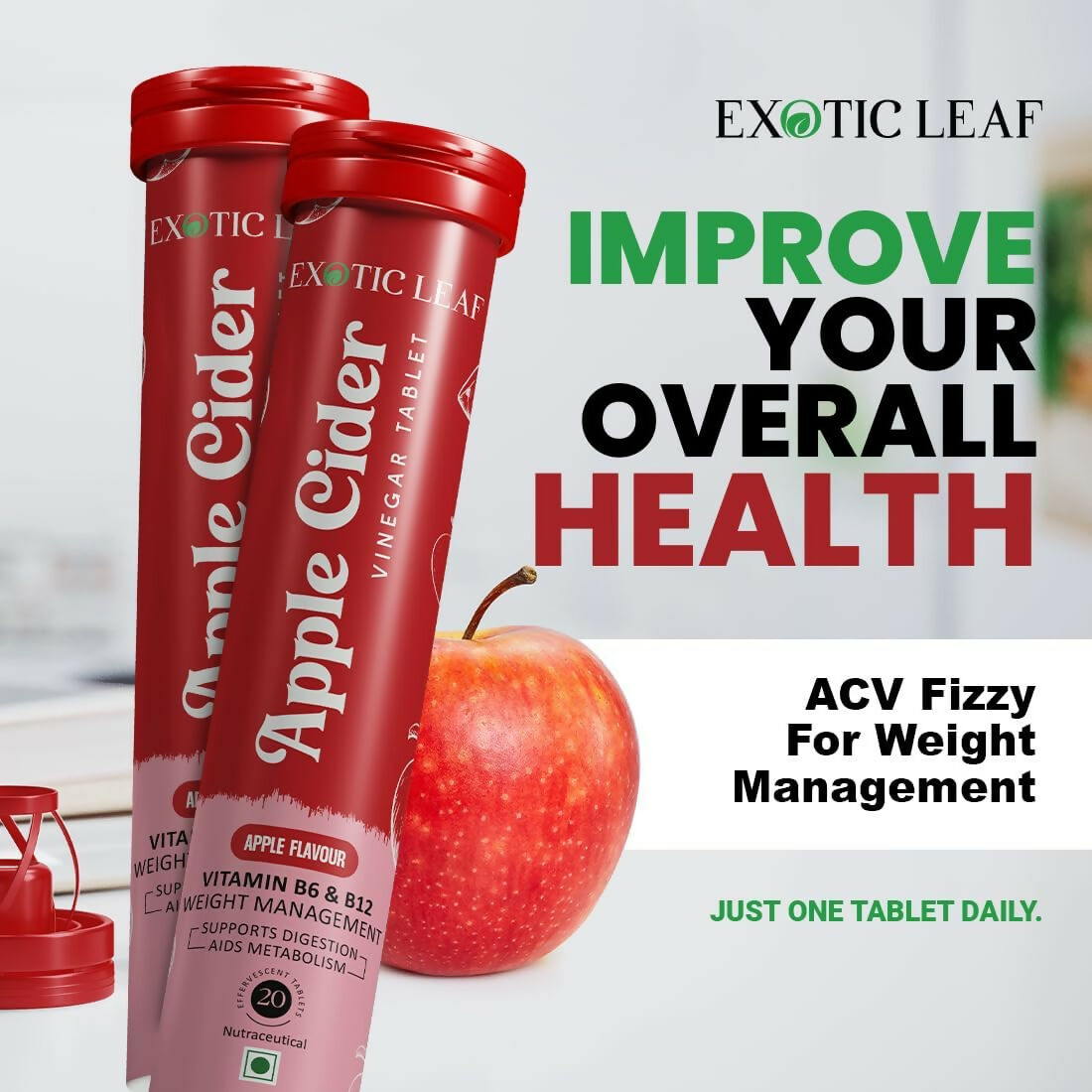 Exotic Leaf Apple Cider Vinegar Tablets - Swadesiicart
