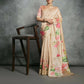 Vishnu Weaves Women's Yellow Soft Tussar Silk Printed Saree with Blouse - Swadesiicart