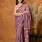 Very Much Indian Handblock Printed Cotton Saree With Natural Dyes - Pink | Swadesiicart
