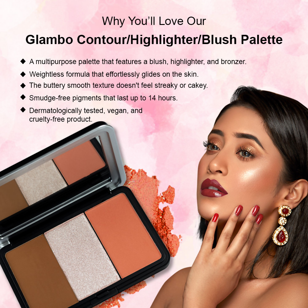 Daily Life Forever52 Glambo - Contour Highlighter Blush Palette - Golden Rose | Swadesiicart