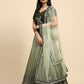 Green Fancy Net Sequence Embroidered Lehenga Choli with Dupatta - Dhara | Swadesiicart