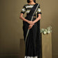 Black Crepe Silk Sequence Embroidered Saree With Stitched Blouse - Mohmanthan La Belle
