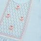 Light Blue Rayon Yoke Embroidered A-line Top - Tarini - Swadesiicart