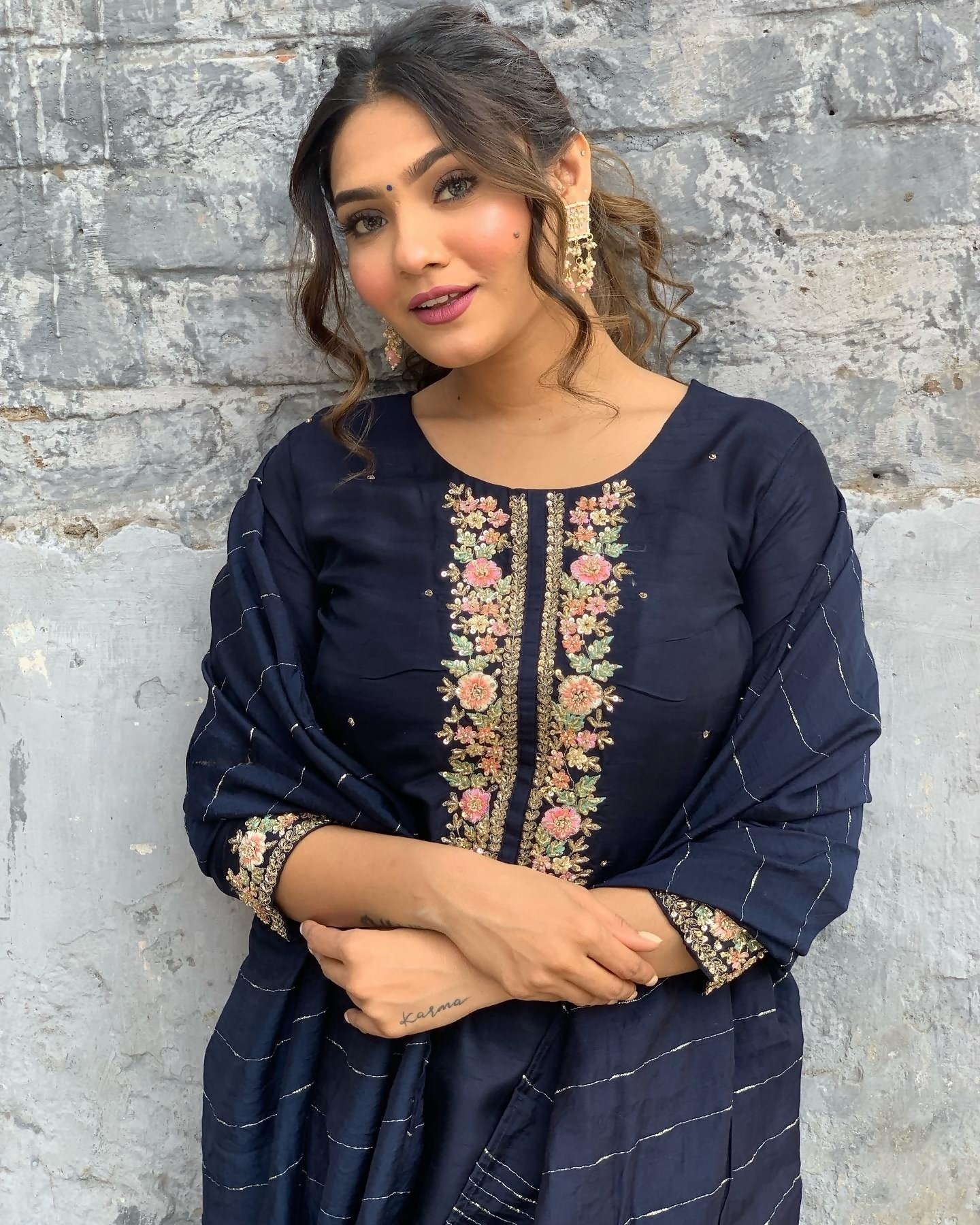 The52 Blue Women's Gorgeous Embroidered Viscose Chanderi Fabric Straight Kurta Pant with Dupatta Set - Swadesiicart