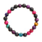 Red Carnelian, Lapis Lazuli, Amethyst and Green Avanturine Multicoloured Black Toned crystal bracelet - Ruby Raang | Swadesiicart