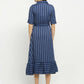 Rudra Bazaar Blue A-Line Striped Kurta | Swadesiicart