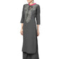 Ahalyaa Grey Crepe Printed Kurta Palazzo Set With Dupatta | Swadesiicart