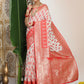 Shree Shyam Fashion Linen Cotton Red & White Saree