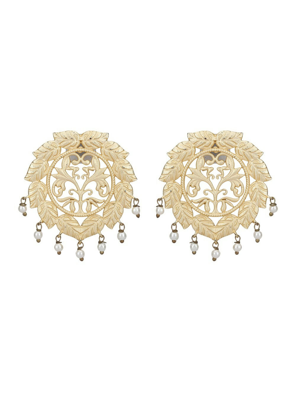Joban Fashion Women Handcrafted Matte Gold Earrings | Swadesiicart