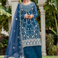 Prussian Blue Stone & Cording Work Festive Palazzo Suit - Emponline | Swadesiicart