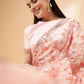 Peach Lycra Sequin Embroidery And Frills Saree - Norita Hit Design - Swadesiicart
