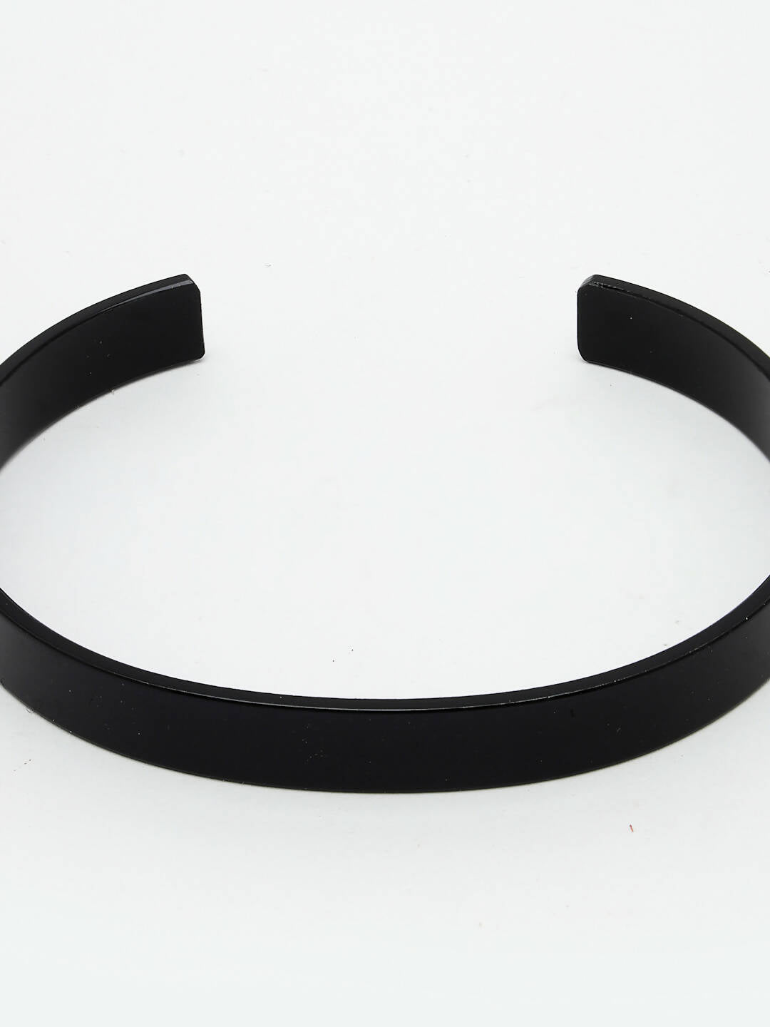 NVR Men Black Rhodium-Plated Stainless Steel Cuff Bracelet - Swadesiicart