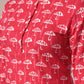 Myshka Women's Pink Printed Cotton Round Neck Party Tunic With Trousers Co-ord set - Swadesiicart