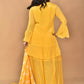 Morchari Women And Hand Embroidery Palazzo Set-Yellow - Swadesiicart