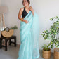 Vamsee Devika Sky Organza Silk Saree - Swadesiicart