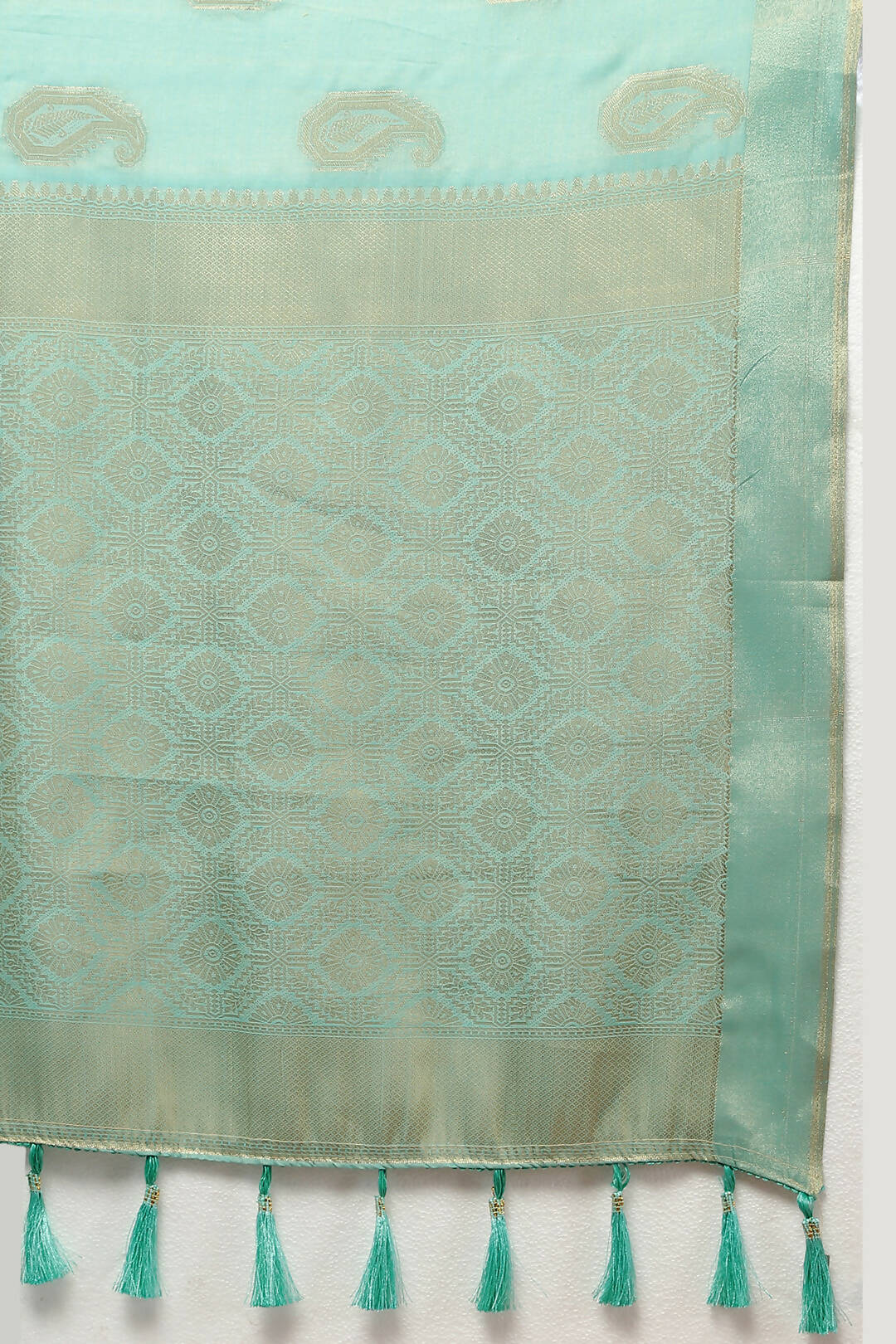 Lorenvalley Fashion Skyblue Cotton Woven Design with Zari Weaving Design Saree - Swadesiicart