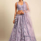 House of Panchhi Lavender Net Sequins and Zarkan embroidery Lehenga choli & Dupatta | Swadesiicart