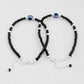 VOJ Set of 2 Evil Eye Black Beads Adjustable Anklet - Swadesiicart
