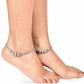 Mominos Fashion Trendy Oxidised Silver Plated Anklets