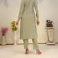 Jyoti Fashion Women's Olive Rinkal Cotton Plain with Side Pocket Kurtis & Sets | Swadesiicart