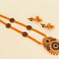 Blue Kemp Long Necklace Set For Weddings - Mokshi Collections