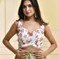 Amodini Designer Studio Floral White Sequined Blouse Sleeveless Padded Blouse