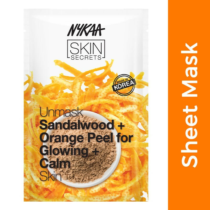 Nykaa Skin Secrets Indian Rituals Sandalwood + Orange Peel Sheet Mask For Glowing & Calm Skin - Swadesiicart