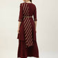 FIORRA Women's Maroon Poly Crepe Flared Kurta Pant With Dupatta - Swadesiicart