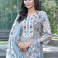 BulBul Fashionista Grey Floral Cotton Kurta Set with Dupatta - Swadesiicart
