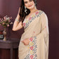 Ai Fashion Peach Soft Star Georgette Embroidery Party Wear Saree