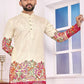 Anaita Beige Dola Silk Straight Kurta With Foil Work