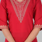 Ethnic Festive Wear Chanderi Viscose Red Stitched Suit With Dupatta - Tanisha | Swadesiicart