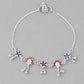 VOJ Set of 2 Silver Plated Designer Multi Color Anklet - Swadesiicart