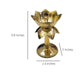 Craftvatika Gold Tone Brass Lotus Shape Pillar Diya Oil Lamp | Swadesiicart