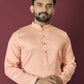 Anaita Orange Solid Soft Jacquard Silk Straight Kurta
