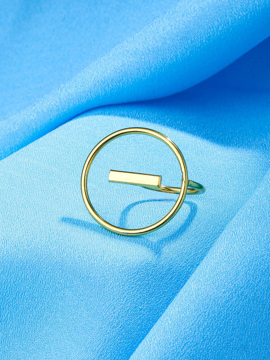 NVR Women Gold-Polished Adjustable Finger Ring | Swadesiicart