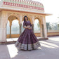 Lorenvalley Purple Pure Viscose Jacquard With Embroidered Sequins work Lehenga Choli | Swadesiicart