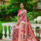 Vishnu Weaves Women's Pink Paithani Silk Zari Woven Saree with Unstitched Blouse - Swadesiicart