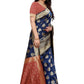 Vamika Banarasi Jacquard Weaving Blue Saree (Dangal Blue) | Swadesiicart