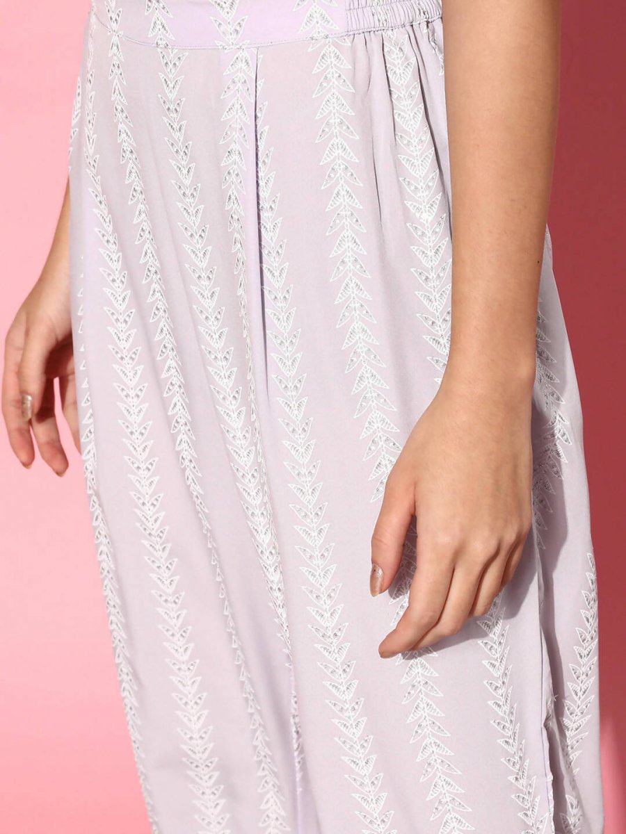 Ahalyaa Women Floral Poly Crepe Belted Detail Kurta Set | Swadesiicart