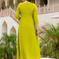 The52 Liril Women's Beautiful Embroidered work Chinon Fabric with Flared Kurta, Pant and Dupatta Set - Swadesiicart