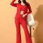 Myshka Women's Pink Solid Coat With Trousers - Swadesiicart