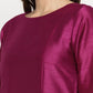 Ahalyaa Women's Purple Poly Silk Solid Kurta Palazzo Set With Dupatta | Swadesiicart