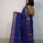Exclusive Collection Beautiful Blue Cotton Silk Woven Handloom Saree With Running Blouse Piece - Swadesiicart