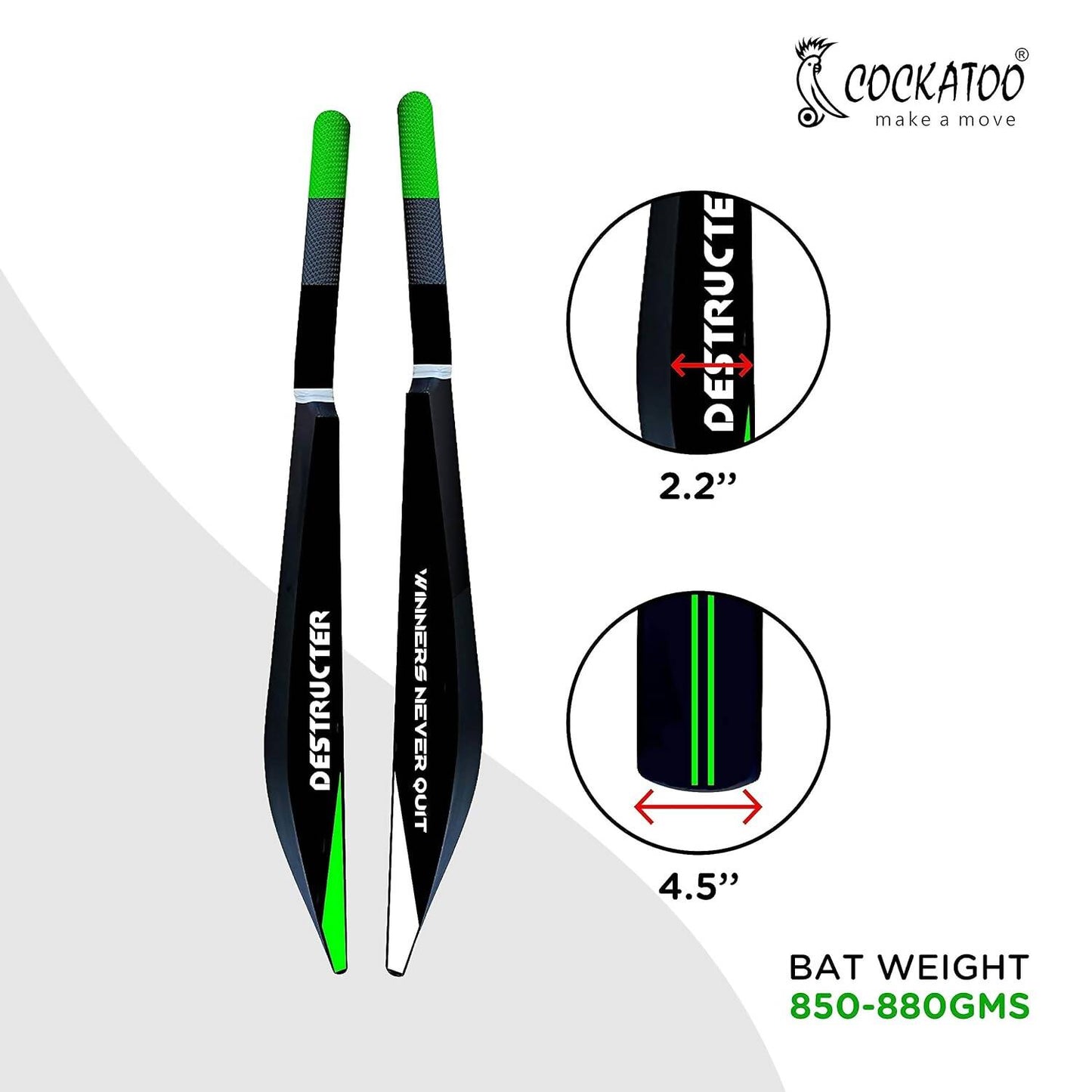 Cockatoo Destructor Plastic Cricket Bat - Swadesiicart