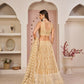 Aastha Fashion Beige Chiku Butterfly Net White Cotton Thread Work, Zari Work And Sandwich Sequence Work Embroidery Wedding Wear Lehenga Choli