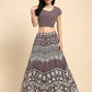 Brown Georgette Thread Embroidered Lehenga Choli with Dupatta - Tanya